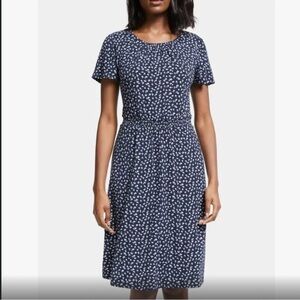 Boden Navy Ditsy FloralPetal Evangeline Stretchy Soft Jersey Knit Dress Size 14L